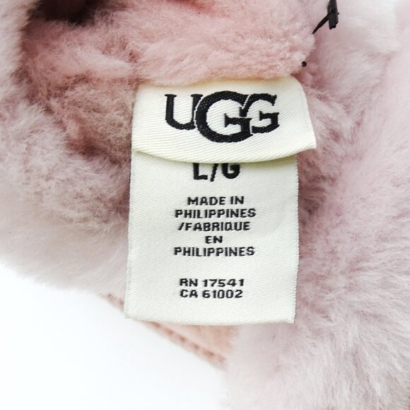 UGG Pink Color Genuine Dyed Shearling Slim Side Vent Gloves  Size L - Picture 6 of 9